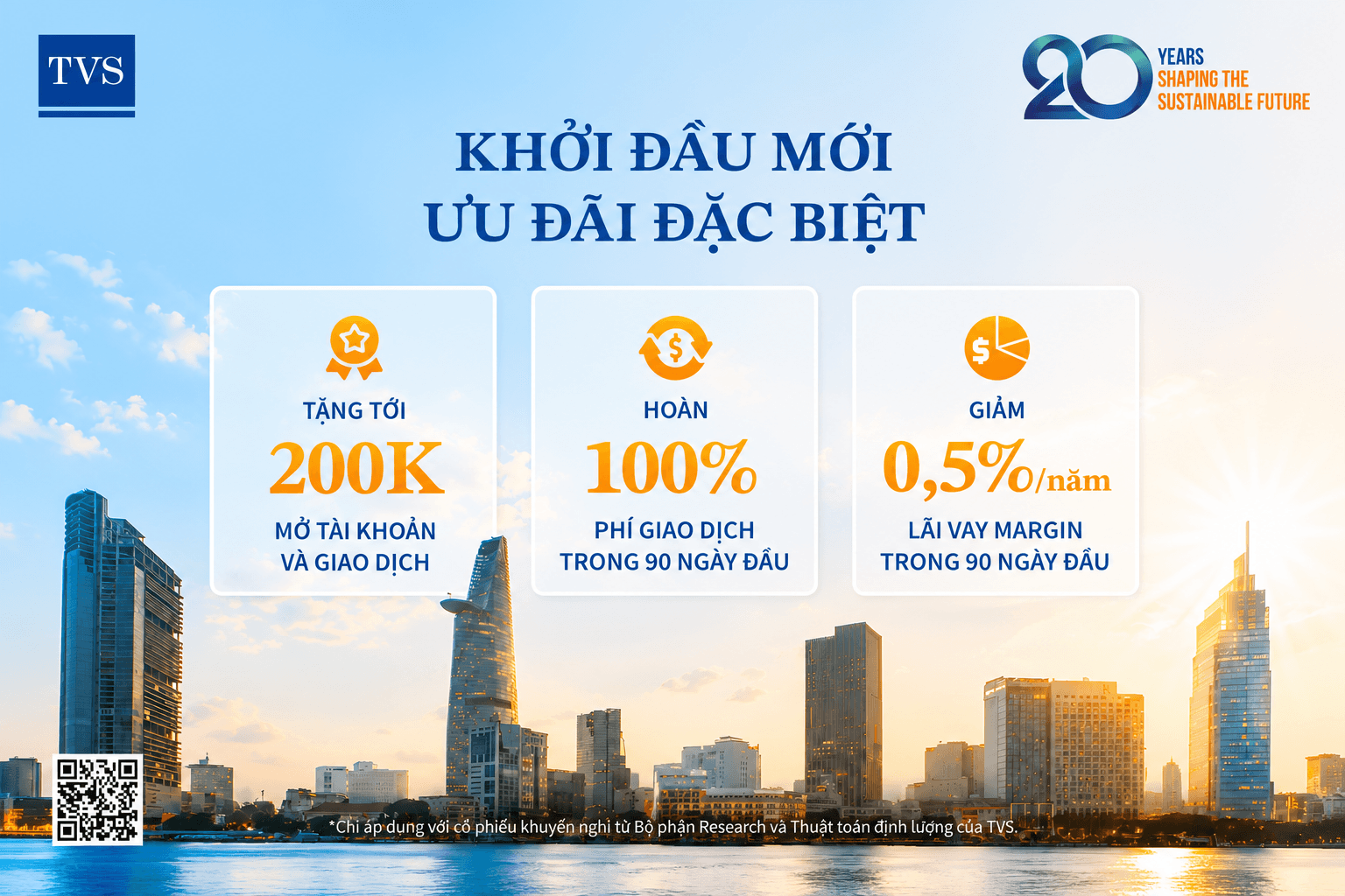 Chương trình khuyến mại nhân dịp kỷ niệm 20 năm thành lập CTCP Chứng khoán Thiên Việt (TVS)